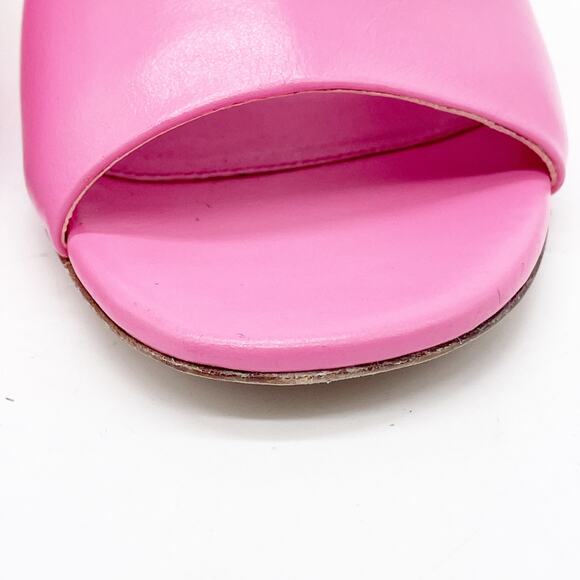 Alexander McQueen Arc Calfskin Wedge Mules Sandals Pink Leather EU 37.5 US 7.5 - Picture 10 of 14